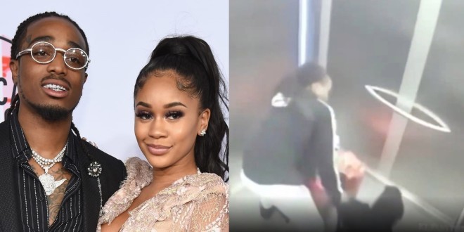 Quavo et son ex-copine Saweetie se bagarrent violemment dans un ascenseur (vidéo)