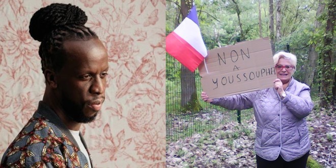 Une dame débarque à Clairefontaine et manifeste contre l’hymne de Youssoupha 