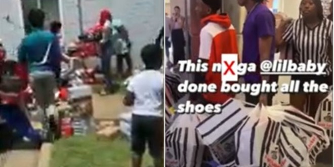 Lil Baby achète tout le stock d\'un footlocker et l’offre aux  plus démunis (Vidéo)  