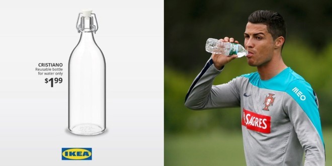 Ikéa lance sa bouteille ‘’Cristiano’’ réservée à l’eau uniquement 