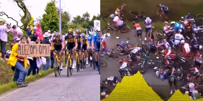 Une spectatrice provoque la chute de tout un peloton lors du Tour de France 2021 (Vidéo) 