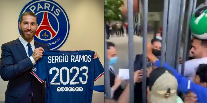 Sergio Ramos est officiellement un joueur du PSG, les supporters en folie (Vidéo) 