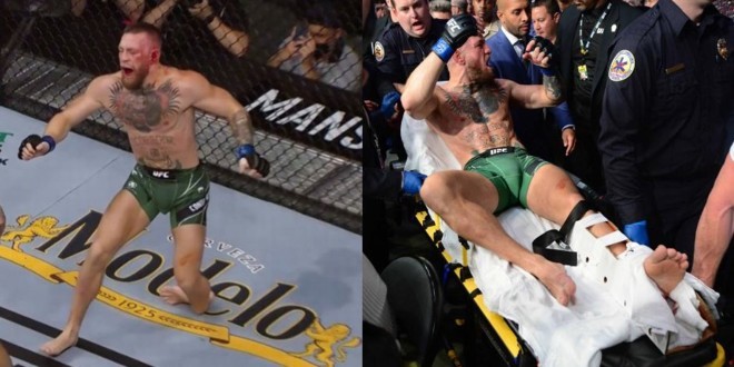Connor McGregor se brise la jambe et perd sa trilogie contre Dustin Poirier (Vidéo) 