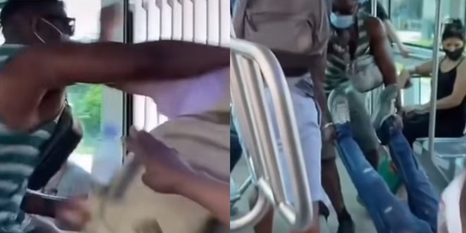 Victime d\'insultes discriminatoires, un jeune remet violemment un raciste à sa place (Vidéo) 