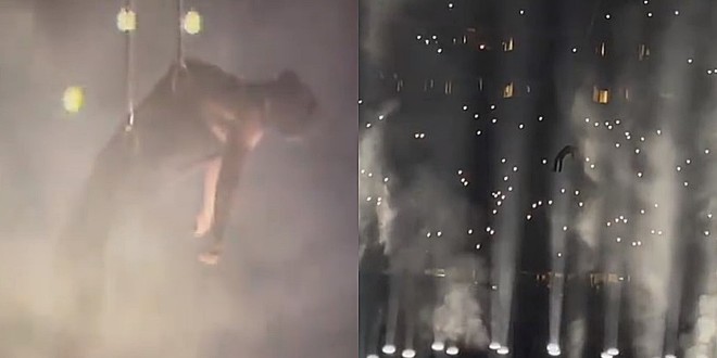 Kanye West en totale lévitation au dessus du Mercedes Benz Stadium (vidéo)