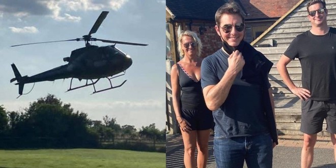 Tom Cruise débarque en hélicoptère dans le jardin d’une famille Britannique (Vidéo) 