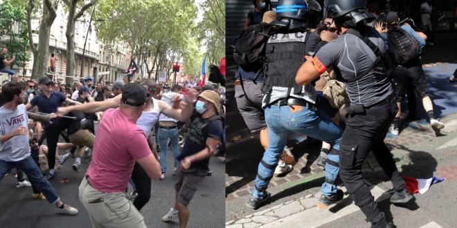 Une manifestation Antivax se termine en  bagarre générale à Toulouse (Vidéo) 
