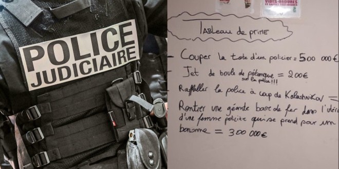 Des dealers affichent un tableau de primes pour abattre et violer des policiers 