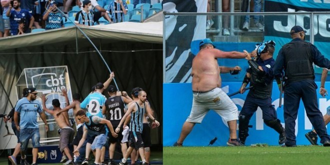 Des supporters Brésiliens pètent un câble, envahissent le terrain  et détruisent la VAR  (Vidéo) 