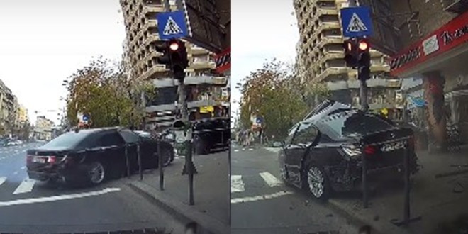 Il fuit la police à bord d’une BMW et s’encastre  dans un poteau de signalisation (Vidéo) 