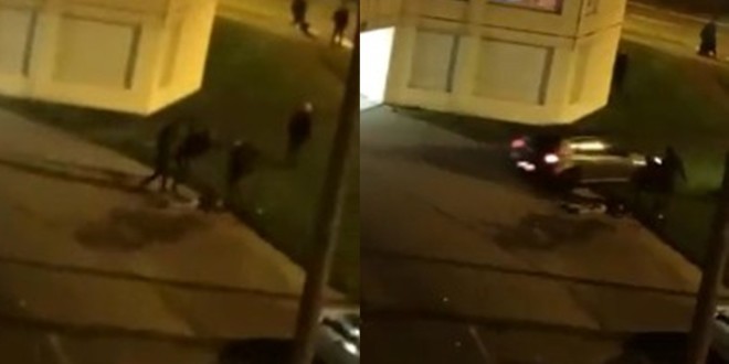 Un homme vole au secours de son frère en fonçant sur ses agresseurs avec son véhicule (Vidéo) 