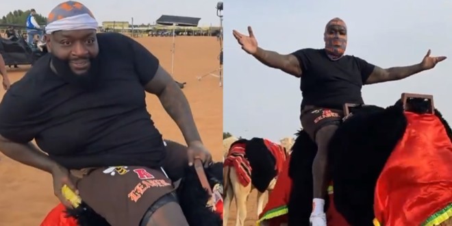 Rick Ross n\'arrive pas à monter sur un chameau, la séquence fait le buzz (vidéo) 