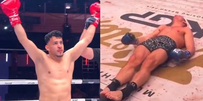 Un combattant de Kickboxing inflige un spectaculaire KO debout à son adversaire (Vidéo) 