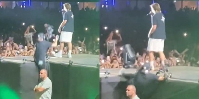 Le cameraman d\'Orelsan fait une très grosse chute en plein concert (vidéo)
