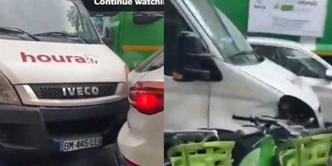 Un individu vole un camion à Paris et percute plusieurs véhicules  en prenant la fuite (Vidéo) 