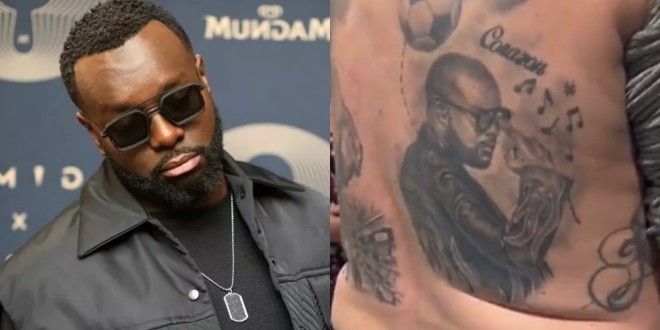 Un fan de Gims se fait un tatouage à son effigie, le chanteur réagit (vidéo)