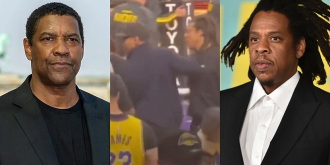 Jay-Z sauve Denzel Washington d\'une altercation lors d\'un match de NBA (vidéo)