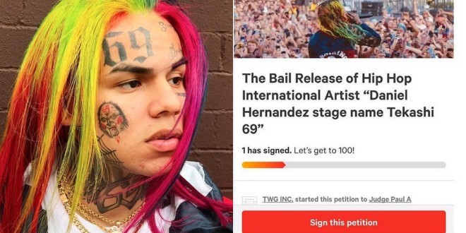 Signer une pétition pour sortir 6ix9ine de prison !