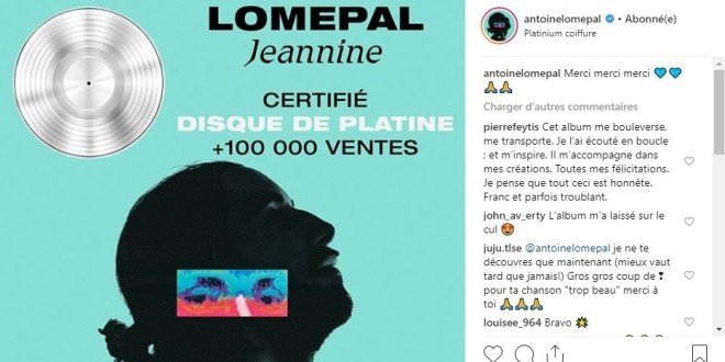 L\'album «Jeannine» de Lomepal décroche le platine.