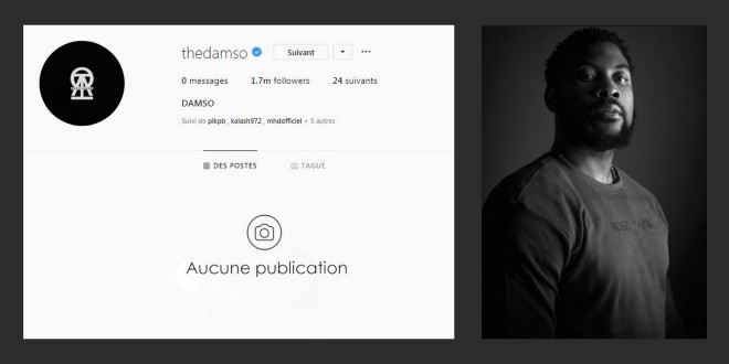 Damso supprime toutes ses photos sur instagram et sème le doute sur sa carrière !