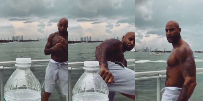Booba fait le \'\'Bottle Cap Challenge\'\' et défie La Fouine et Kaaris de faire le challenge !