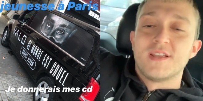 Vald distribue dans les rues de Paris les CDs de son album \'\'Ce Monde Est Cruel\'\' gratuitement ! 