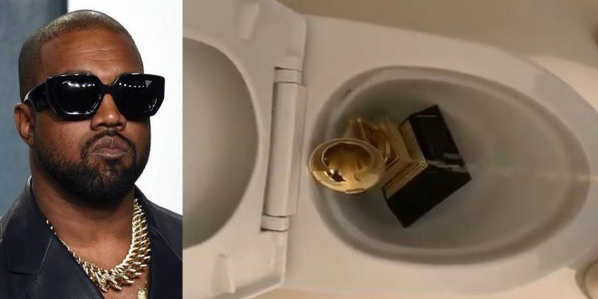 Kanye West choque le monde entier en pissant sur son trophée Grammy 