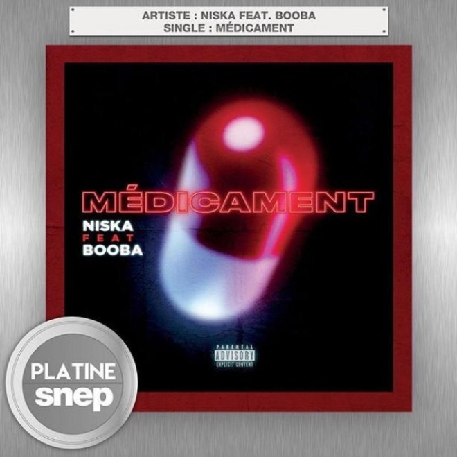 Le titre ''Médicament'' de Niska en feat avec Booba est certifié single de platine !