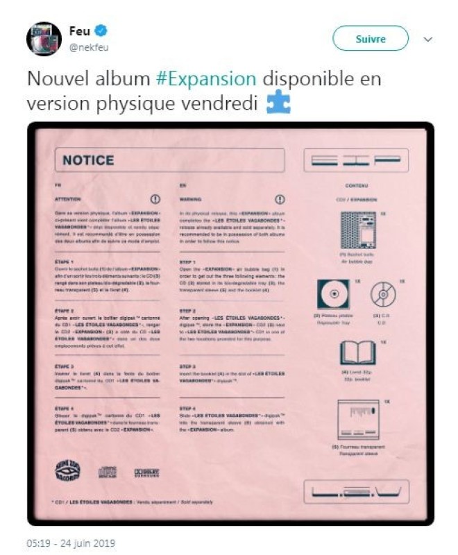 Nekfeu dévoile la notice d'utilisation de son album ''Les étoiles vagabondes : Expansion''