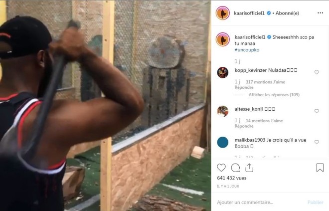 Kaaris s’entraîne au lancer de haches en attendant l'octogone face à Booba ! (Vidéo)