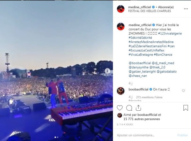 Médine chambre Booba sur scène en plein concert avant la final Algérie vs Sénégal !