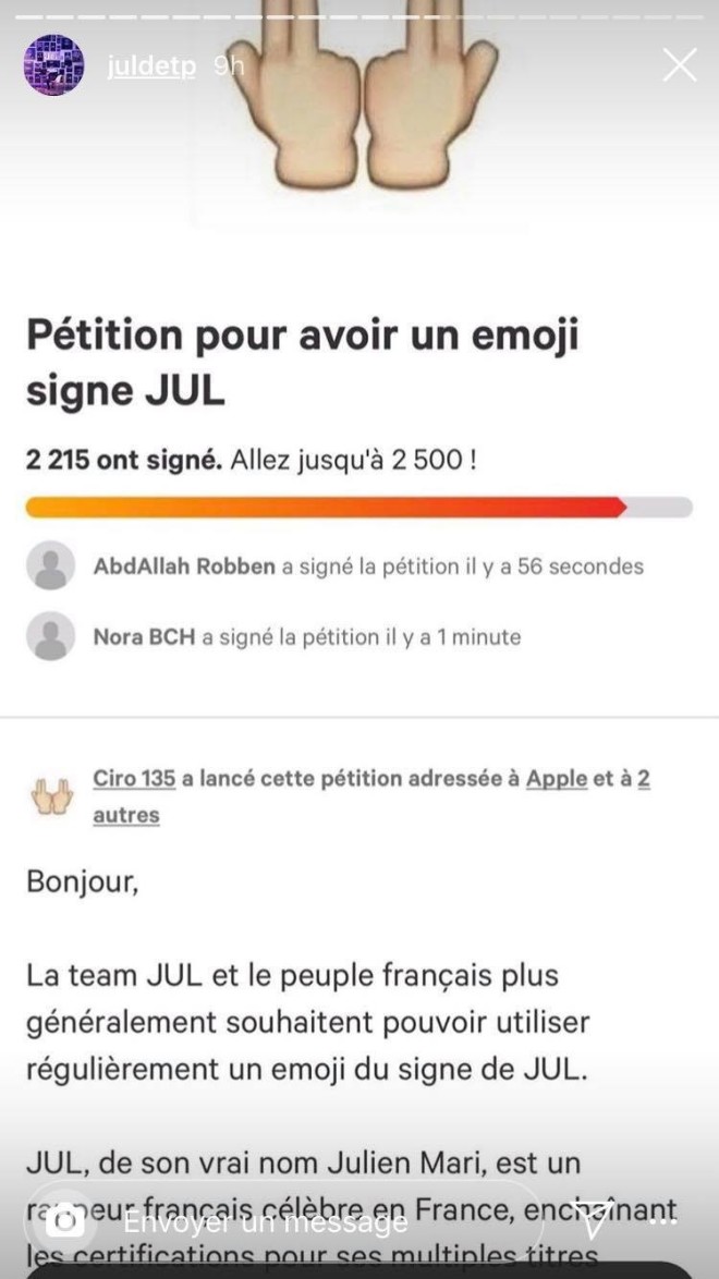 Le signe de JuL va devenir un émoji ? Une pétition a été lancé pour ça !