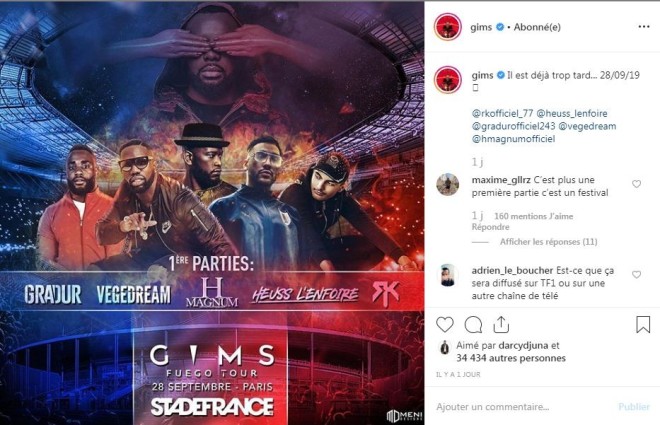 Gims invite du lourd pour sa première partie de son concert au Stade de France !