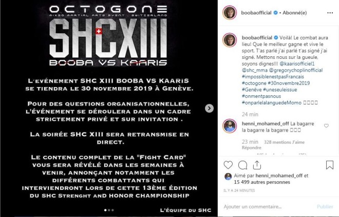 Officiel : SHC ont eu les autorisations pour faire le combat, Booba l'annonce et répond à Kaaris !