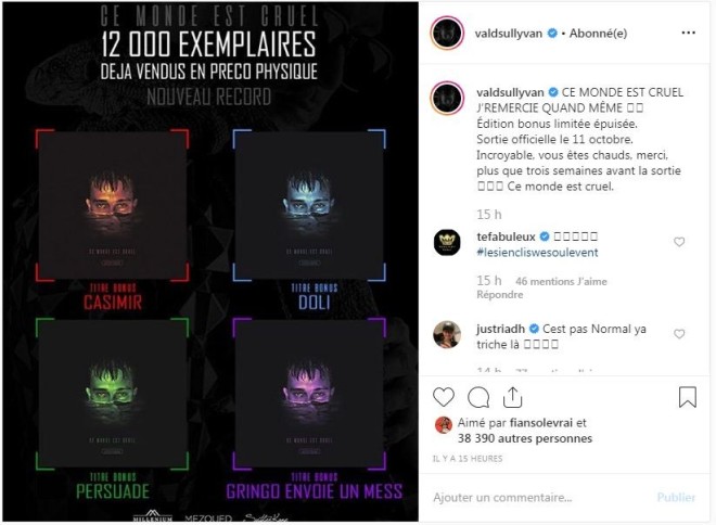 Vald réalise un record en terme de pré-commandes ventes de son prochain album !