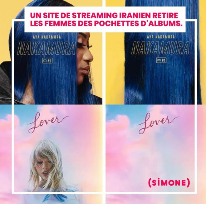 Un site de streaming musical iranien a effacé toute femme présente sur des pochettes de disques !
