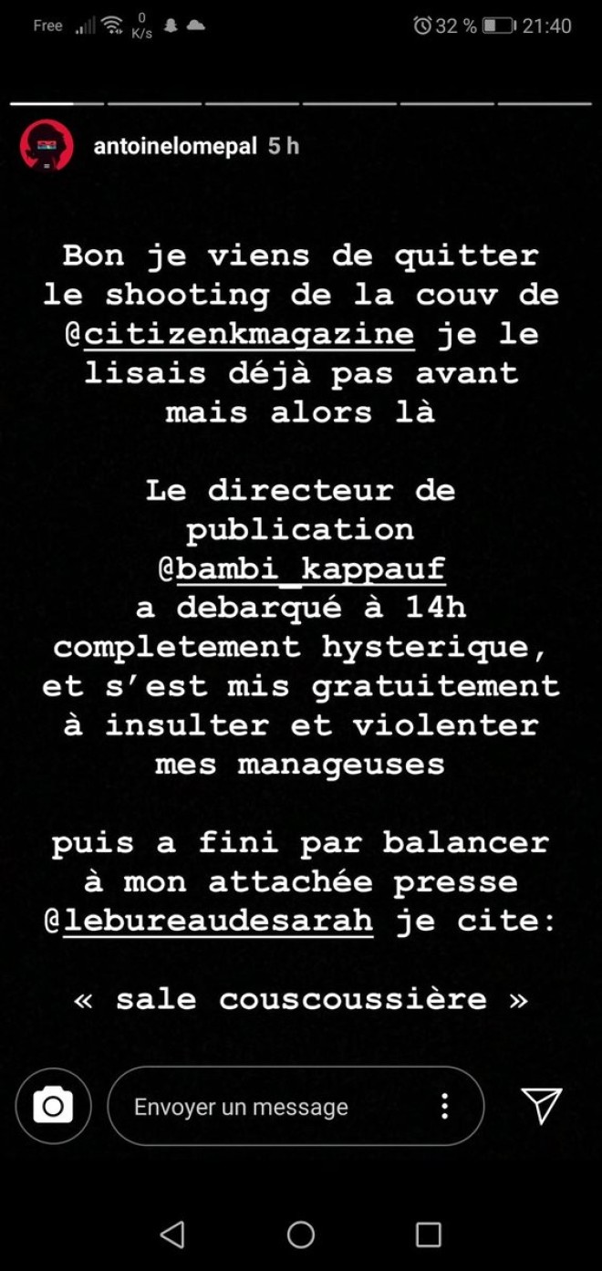 Lomepal s'embrouille salement avec le magazine Citizen K après un shooting !