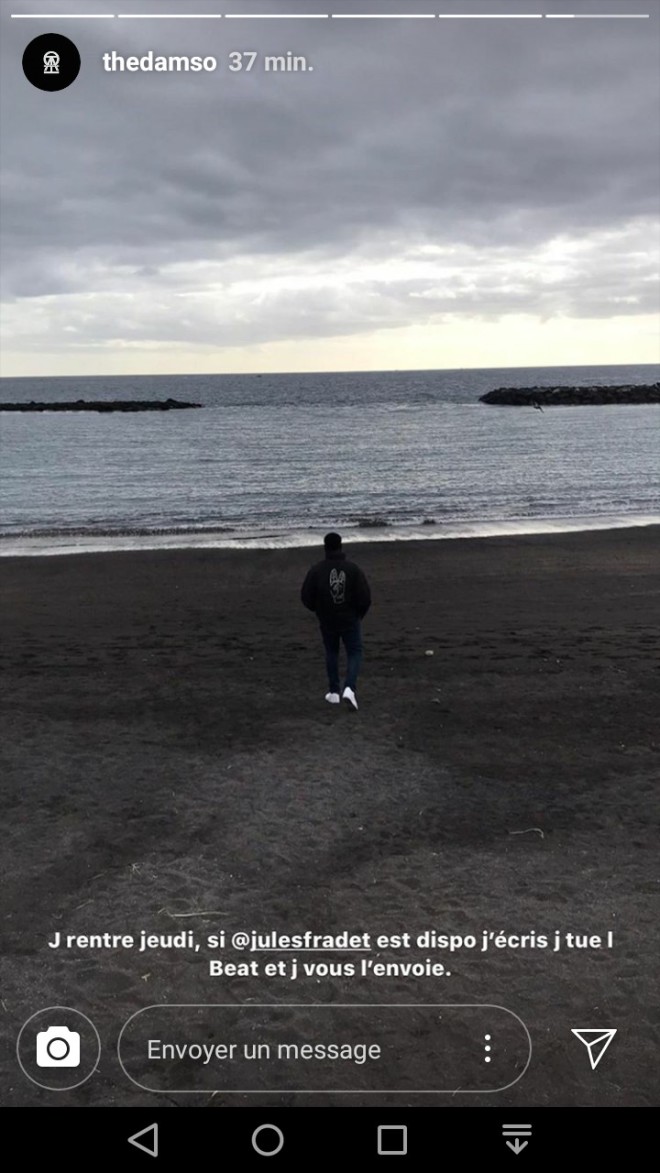 Damso annonce qu'il sortira un titre très bientôt :''Jeudi j'écris, j'tue le beat et j'vous l'envoie'' !