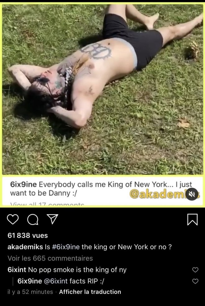 6ix9ine reconnait que Pop Smoke est le vrai ''King of New York''