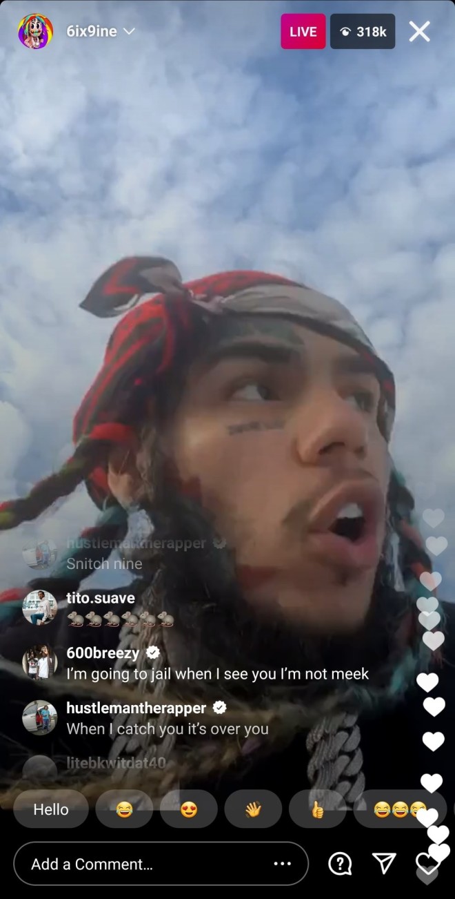 6ix9ine menacé de mort par le rappeur 600Breezy
