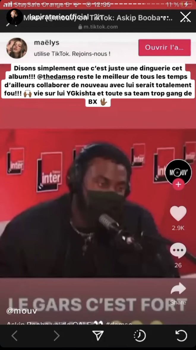 Booba souhaite de nouveau collaborer avec Damso
