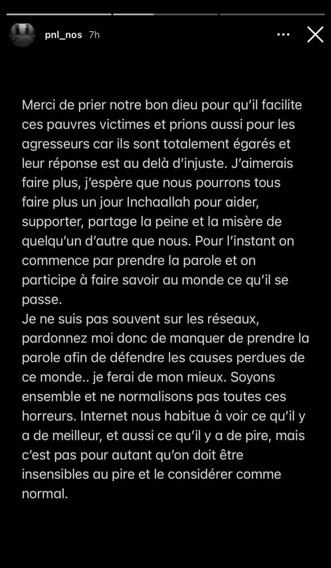 N.O.S exprime son soutien à la Palestine avec un très beau message