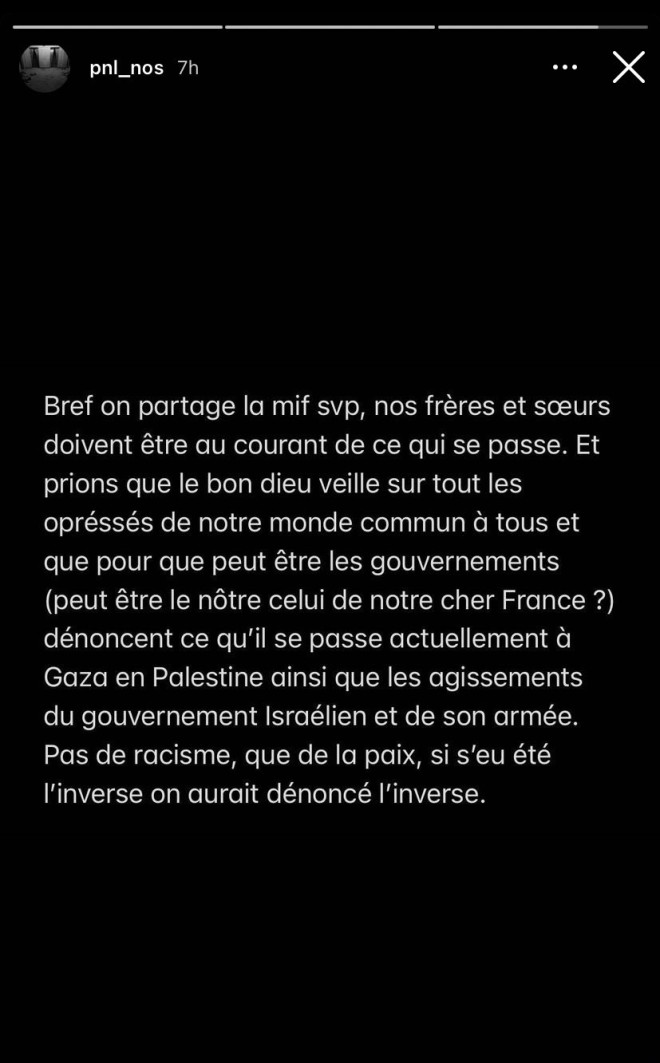 N.O.S exprime son soutien à la Palestine avec un très beau message