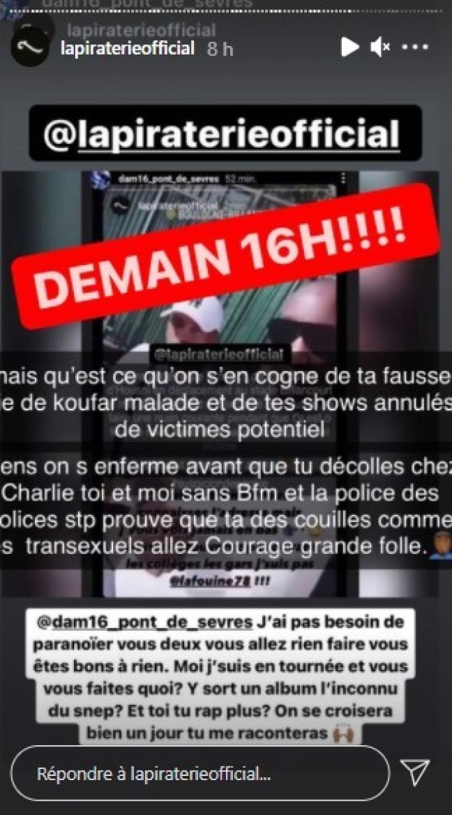 Booba et Dam16 se donnent rendez-vous pour régler leur différend face à face