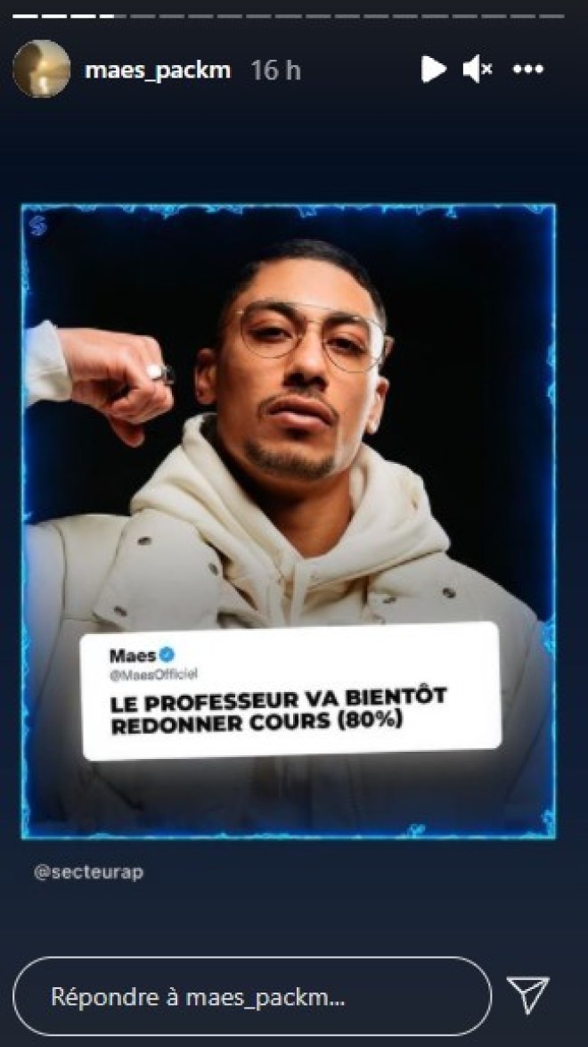 Maes tease son retour :''Le professeur va bientôt redonner cours''