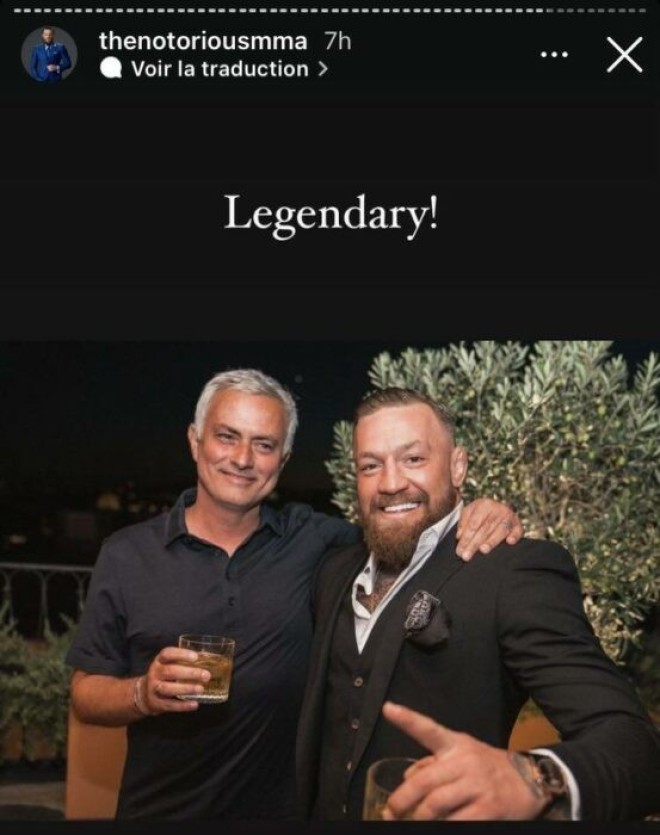 La folle soirée de Connor Mcgregor et José Mourinho à Rome (Photos)