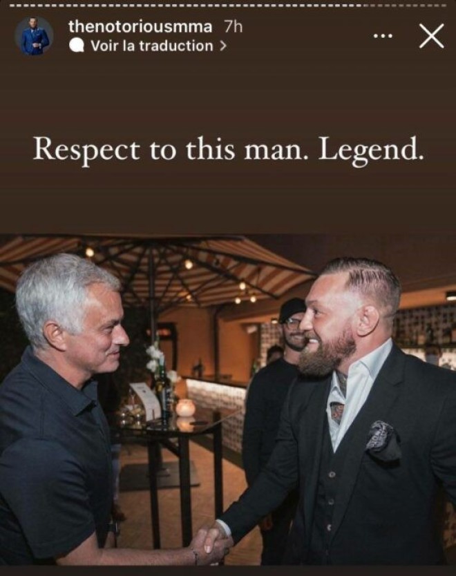 La folle soirée de Connor Mcgregor et José Mourinho à Rome (Photos)