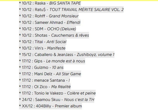 Ninho, Lacrim, Rohff, Jul ... L'incroyable liste des sorties d'albums du mois de décembre