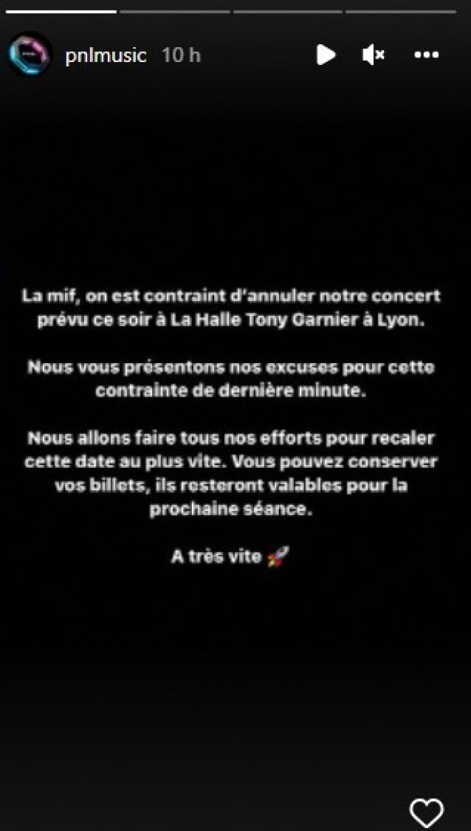 PNL contraint d'annuler ses concerts prévus à Lyon et à Nice 