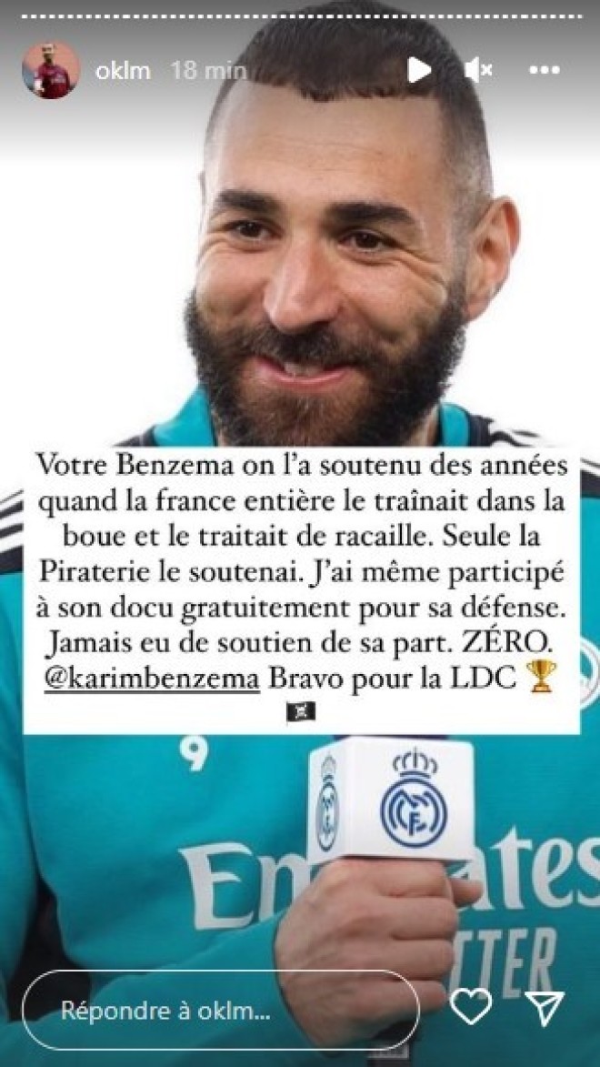 Booba s'exprime sur Karim Benzema :''Je n'ai jamais eu de soutien de sa part''